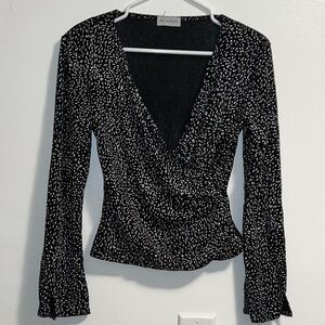 Metaphor black and white sparkly blouse
